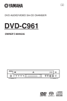 Yamaha DVDC-961 - Owners Manual